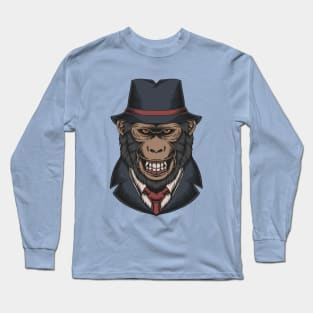 Monkey mafia illustration Long Sleeve T-Shirt